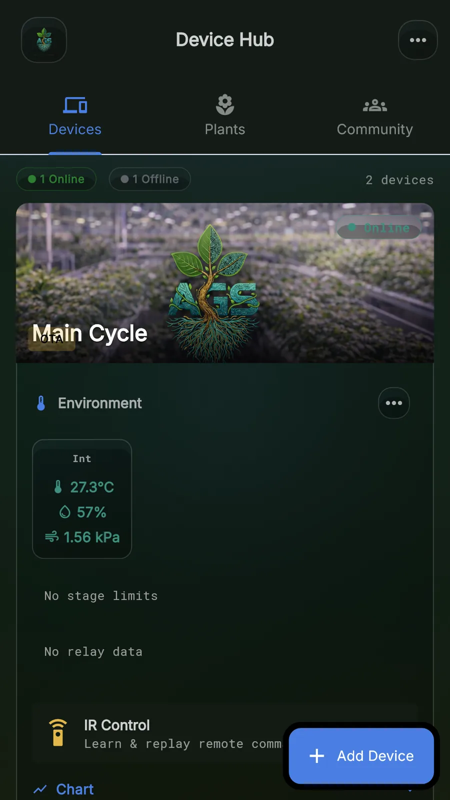 AGS app · development preview · Control